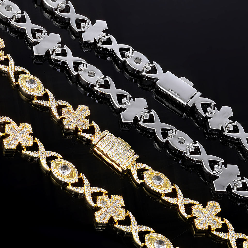 Sanctum Links: Cross-Lock Ice Bracelets