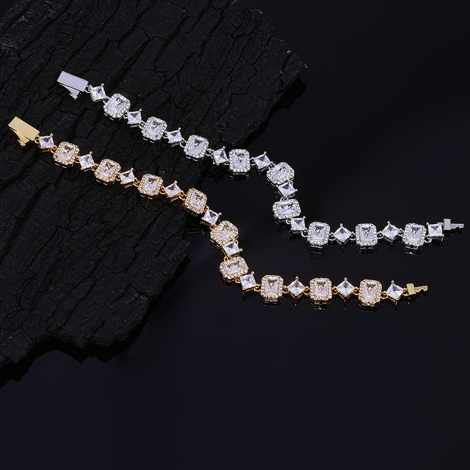 Gilded Cipher: Geometric Ice Link Bracelets