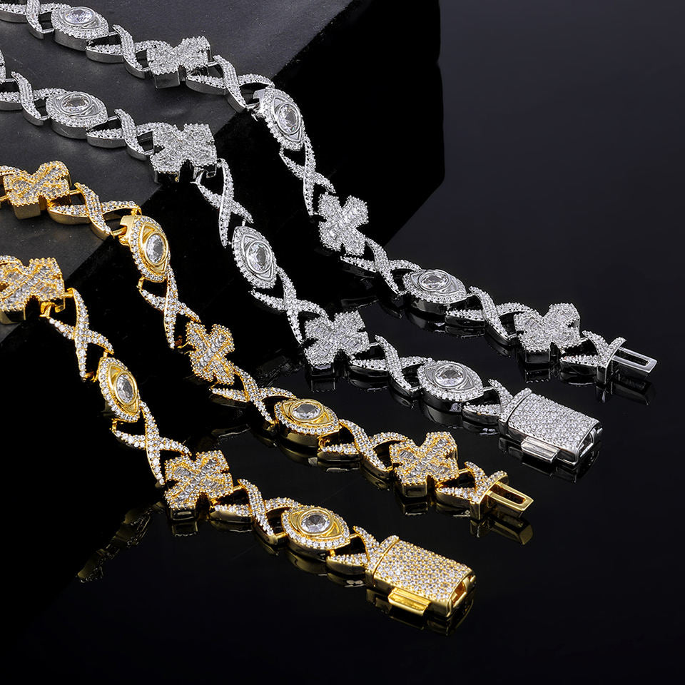 Sanctum Links: Cross-Lock Ice Bracelets