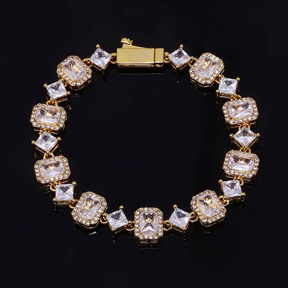 Gilded Cipher: Geometric Ice Link Bracelets